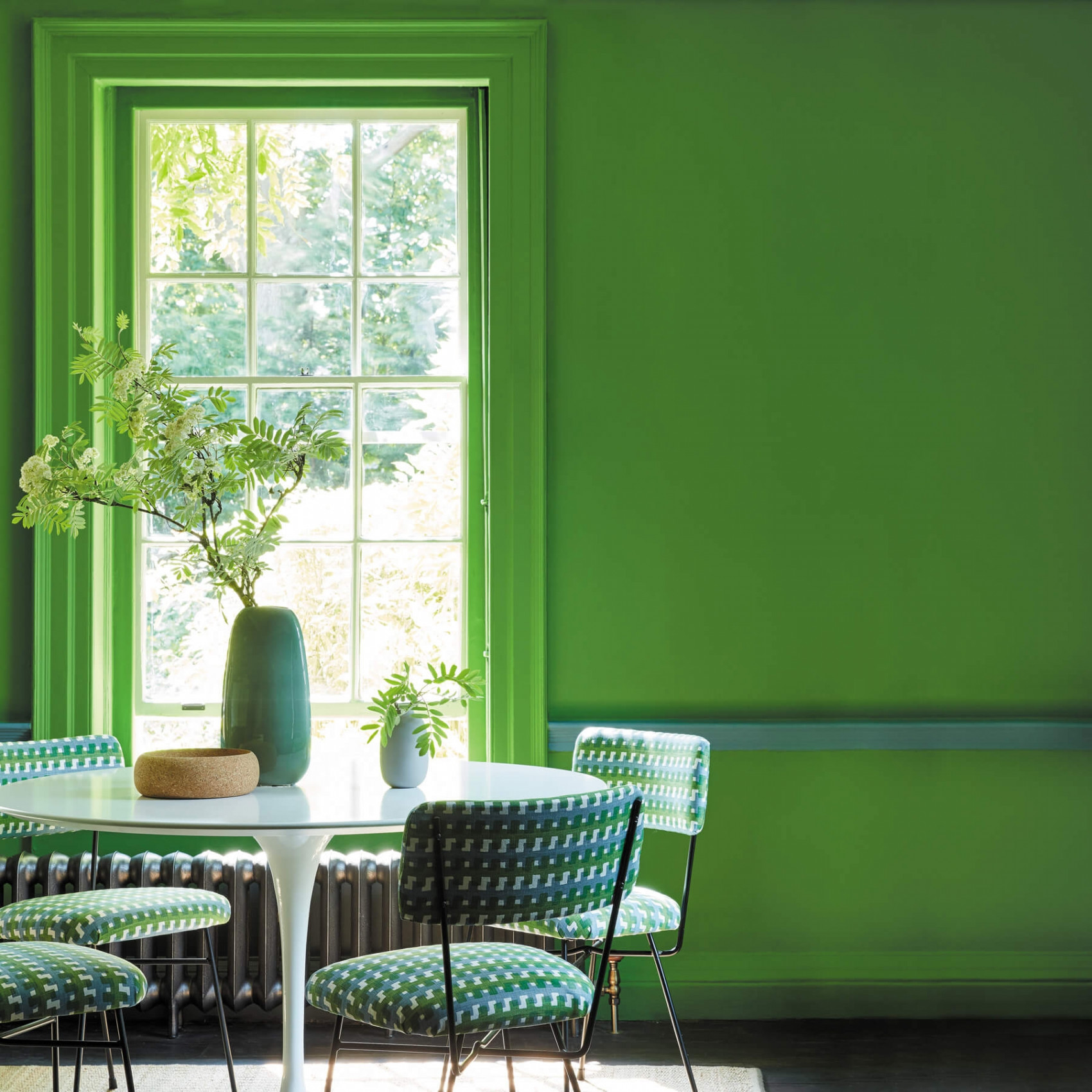 Interior paint Little Greene color зеленый Sage & Onions (288).